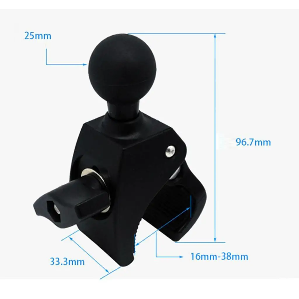 16mm to  Motorcycle Handlebar Mount Holder Clamp 1`` 25mm Ball