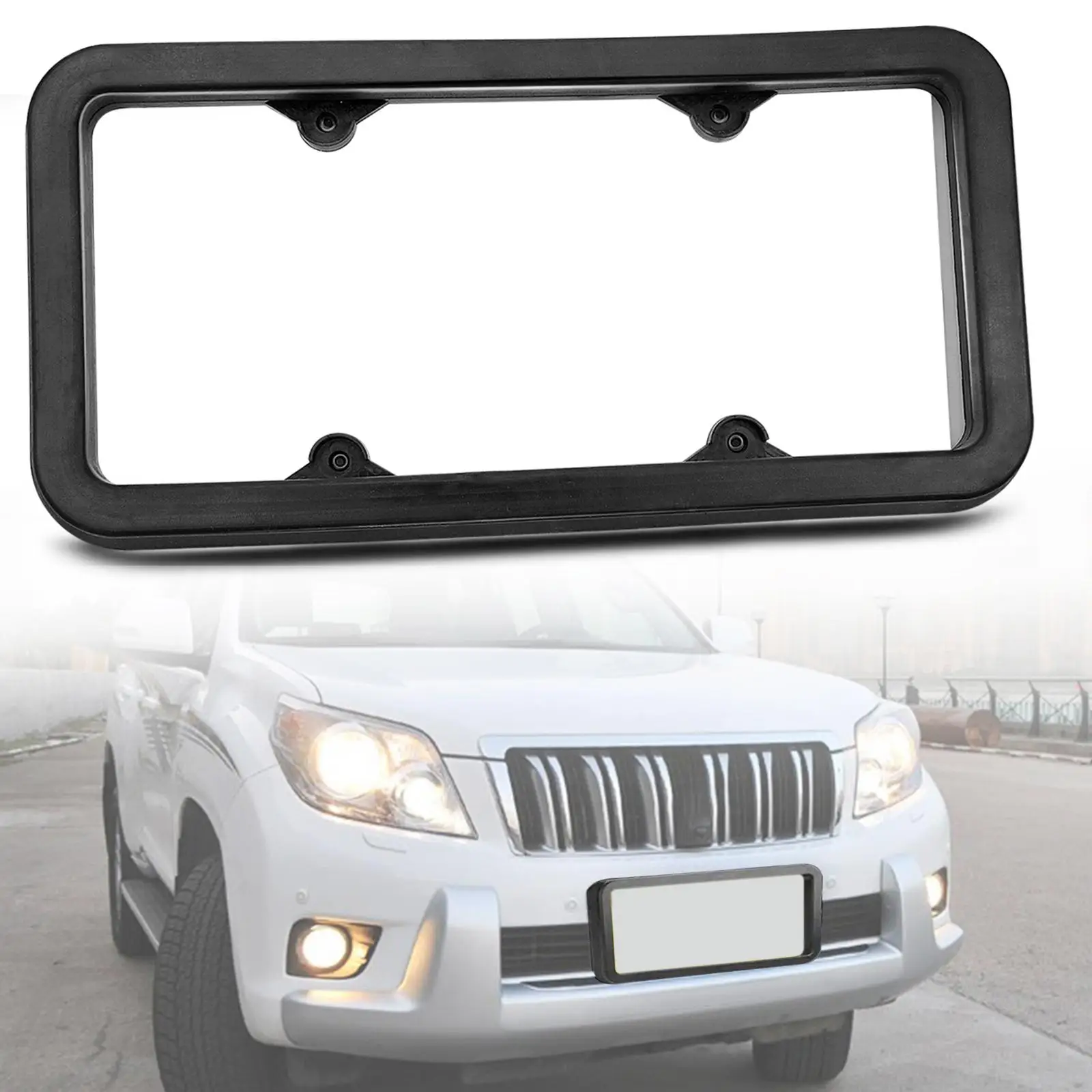 License Plate Bumper Rubber Guard Heavy Duty Universal Easy Installation License Plates Frame Protector for Suvs Trucks