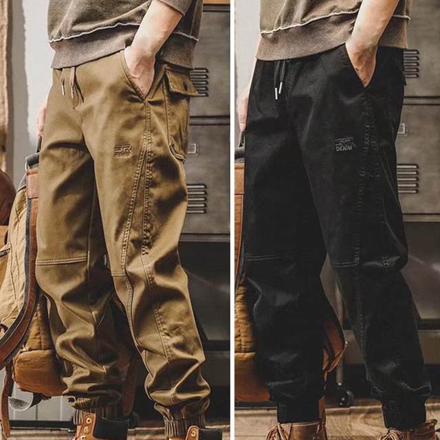 Vintage Tate homme japanese brand Casual multipockets design Menswear Straight Cut Streetwear style cargo trouser pants brown w32 online