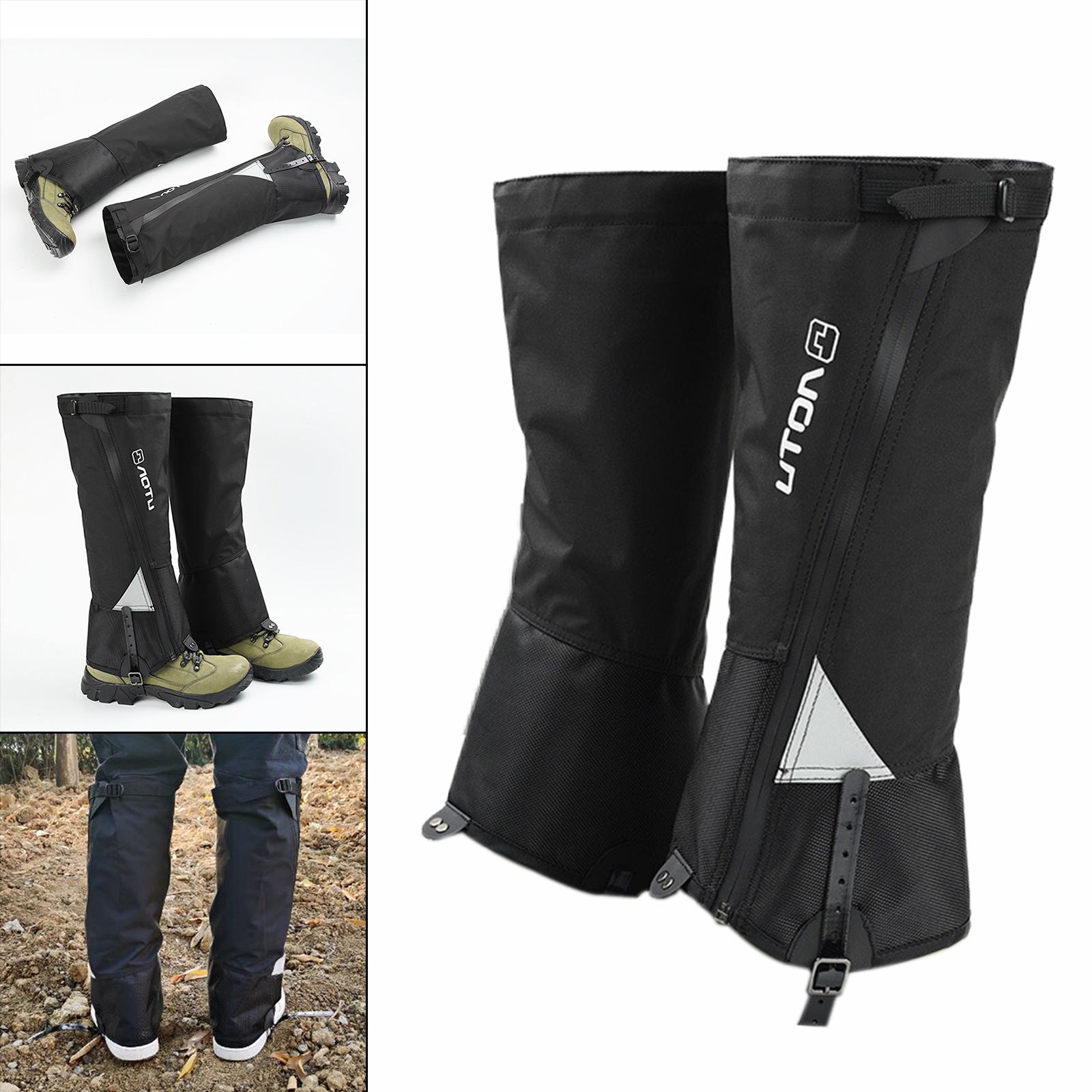 Leg Gaiters Waterproof Snow Boot Reflective Strips Legging Guard Lightweight Leg Warmers Cover for Walking Climbing Camping