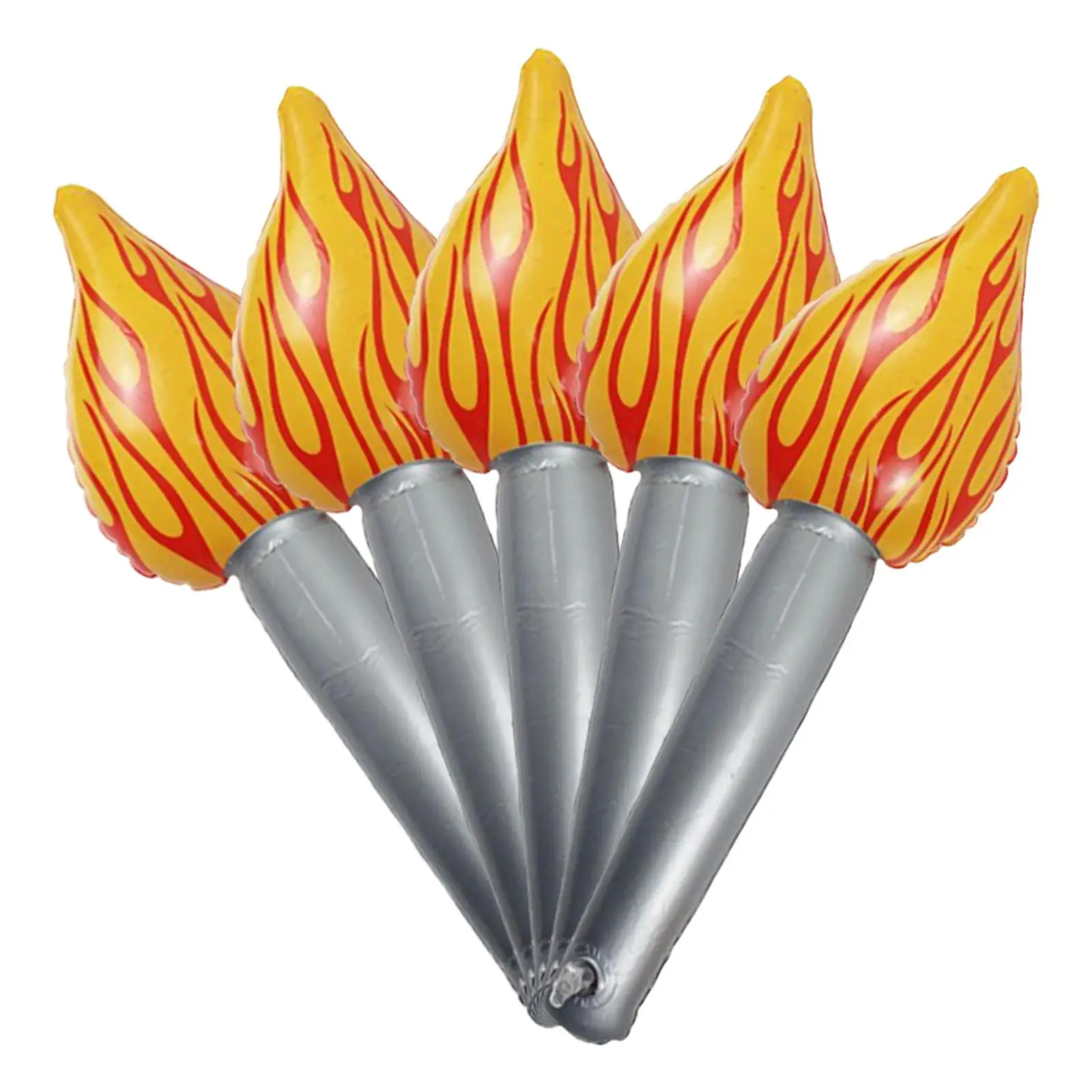 5x Inflatable Flame Toy PVC Balloons 15inch Fun Torch Balloon for Party Favors Birthday Cosplay Sports Decoration