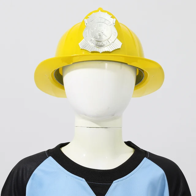 Casco De Seguridad De Simulación Fireman Casco De Toy Amarillo Sunnimix  Sombrero de seguridad de bombero para niños