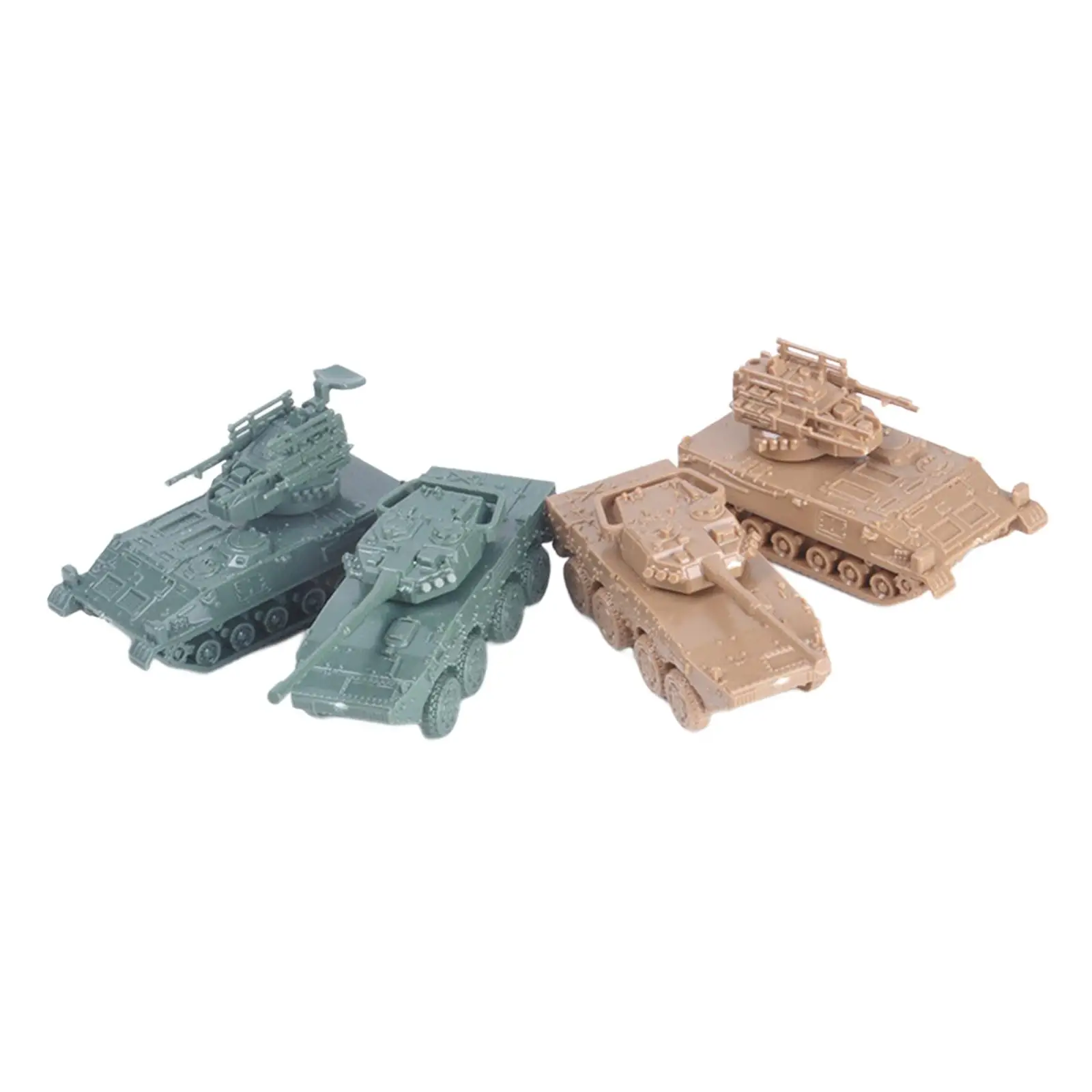 4x 1:144 Armored Tank Model Rotation Fort Reconnaissance Vehicles Puzzle for Children Adults Table Scene Keepsake Collectibles