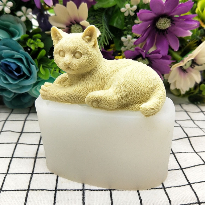 Description Picture 3 of itemLarge Sleeping Cat Silicone Candle Mold Diy Handmade Animal Resin Gypsum Soap Cake Chocolate Making Tool Home Decoration Gift