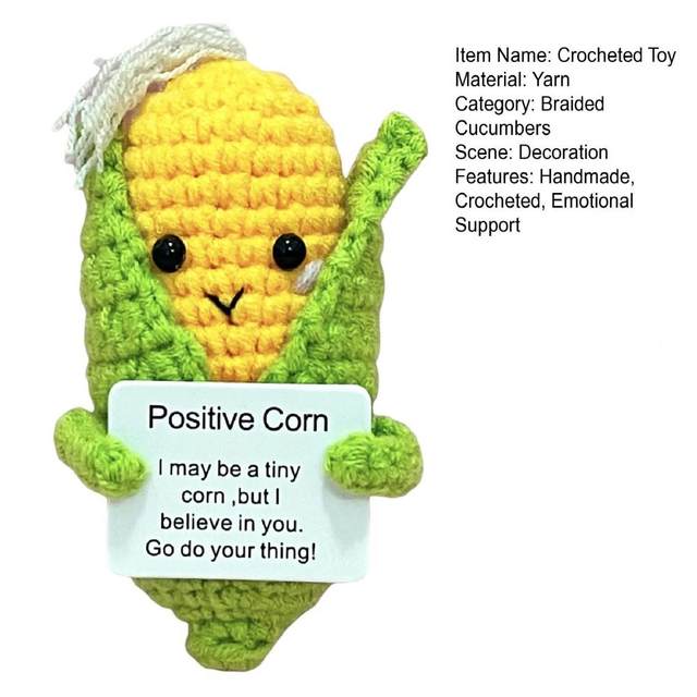 Positive Energy Potato Pickle Corn Doll Hand Stitched Handmade