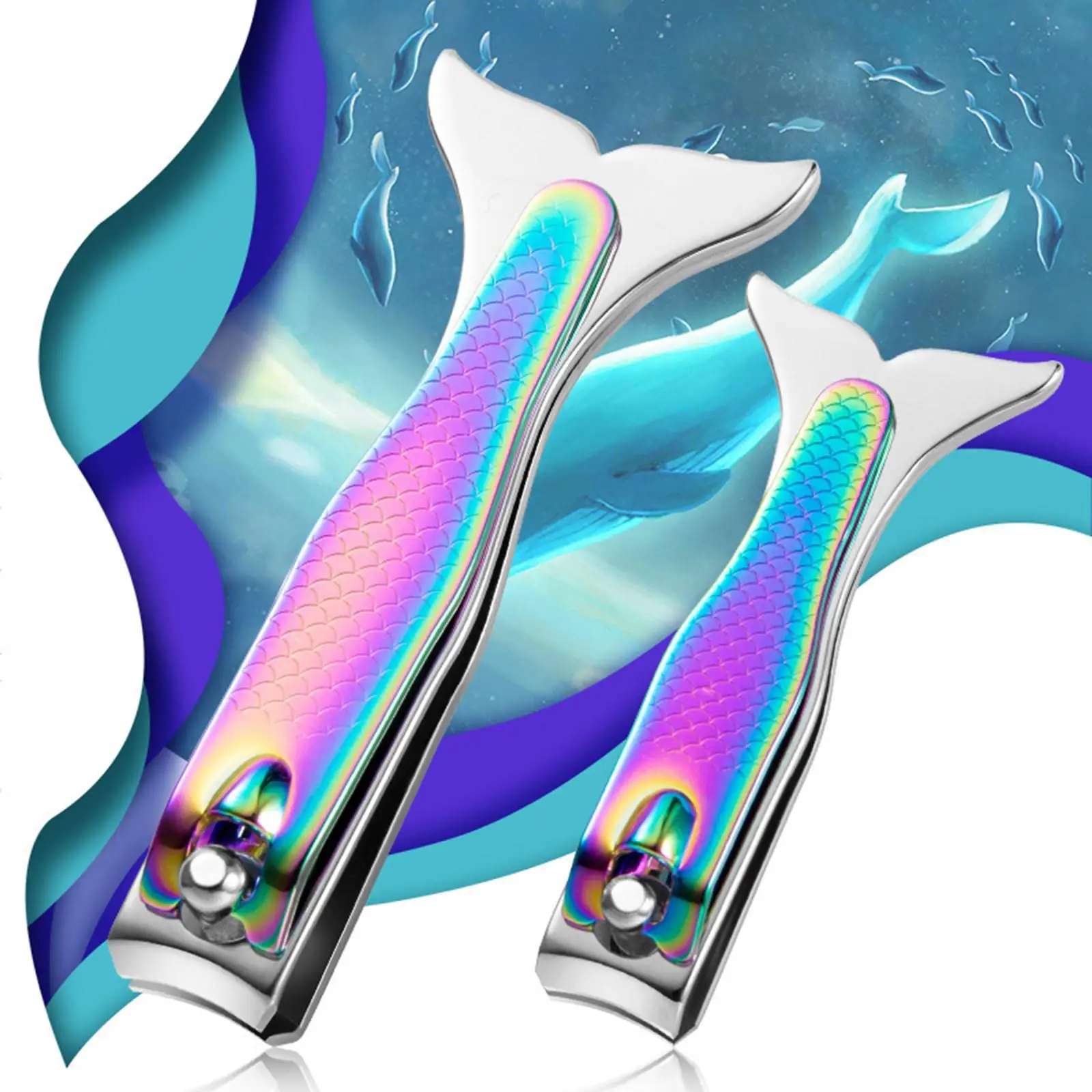 Mermaid Nail Clippers Stainless Steel Nail Care Tools Fingernail Toenail Clipper Cutters for Fingernails Toenails Christmas