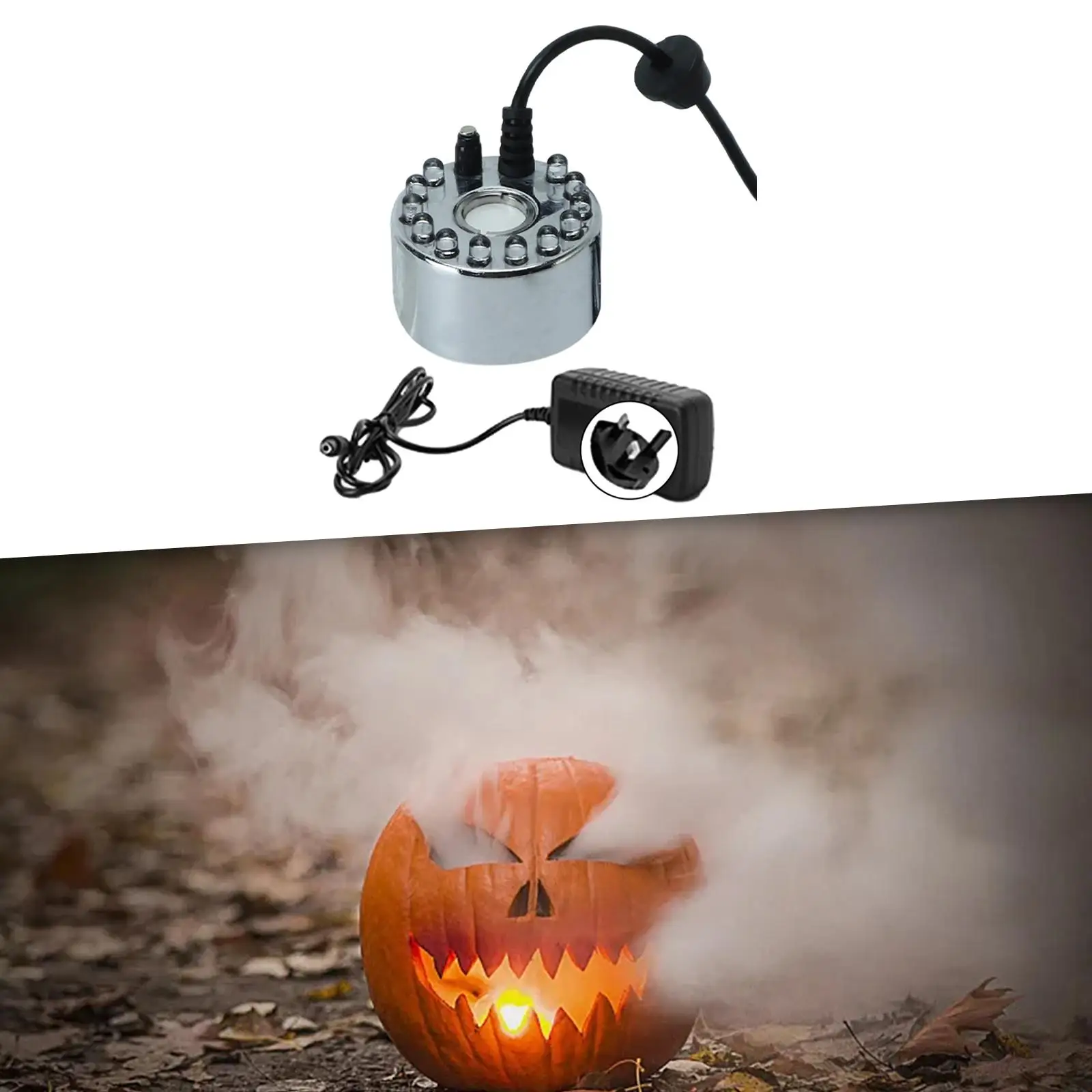 Pond Fog Machine Atomizer Air Humidifier 12 LED UK 220V Sturdy for Halloween