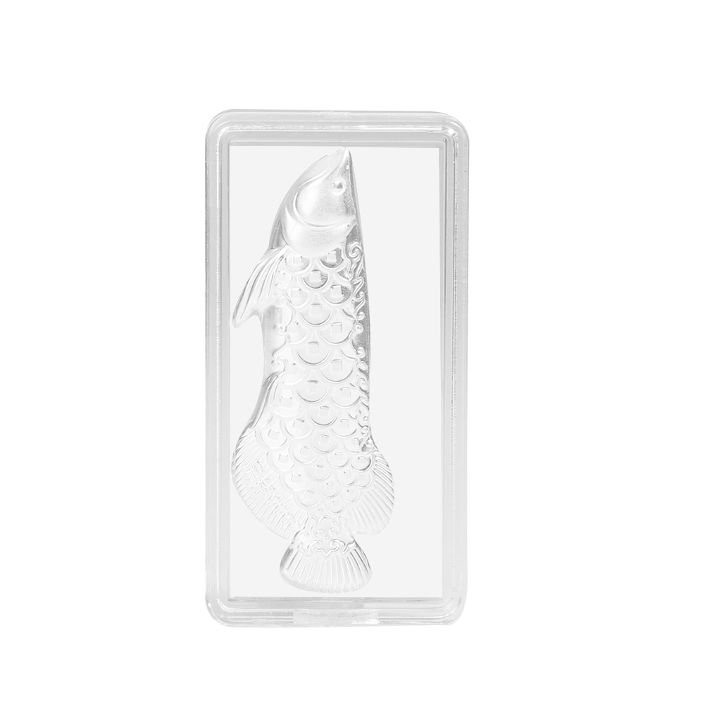 3D Koi Tee Pet Knöchernen Zunge Arowana 9999 Silber Blatt Alten Tee Gekocht Ornamente Ionisation Sterilisation Display 2 gramm mit box – Detail 5