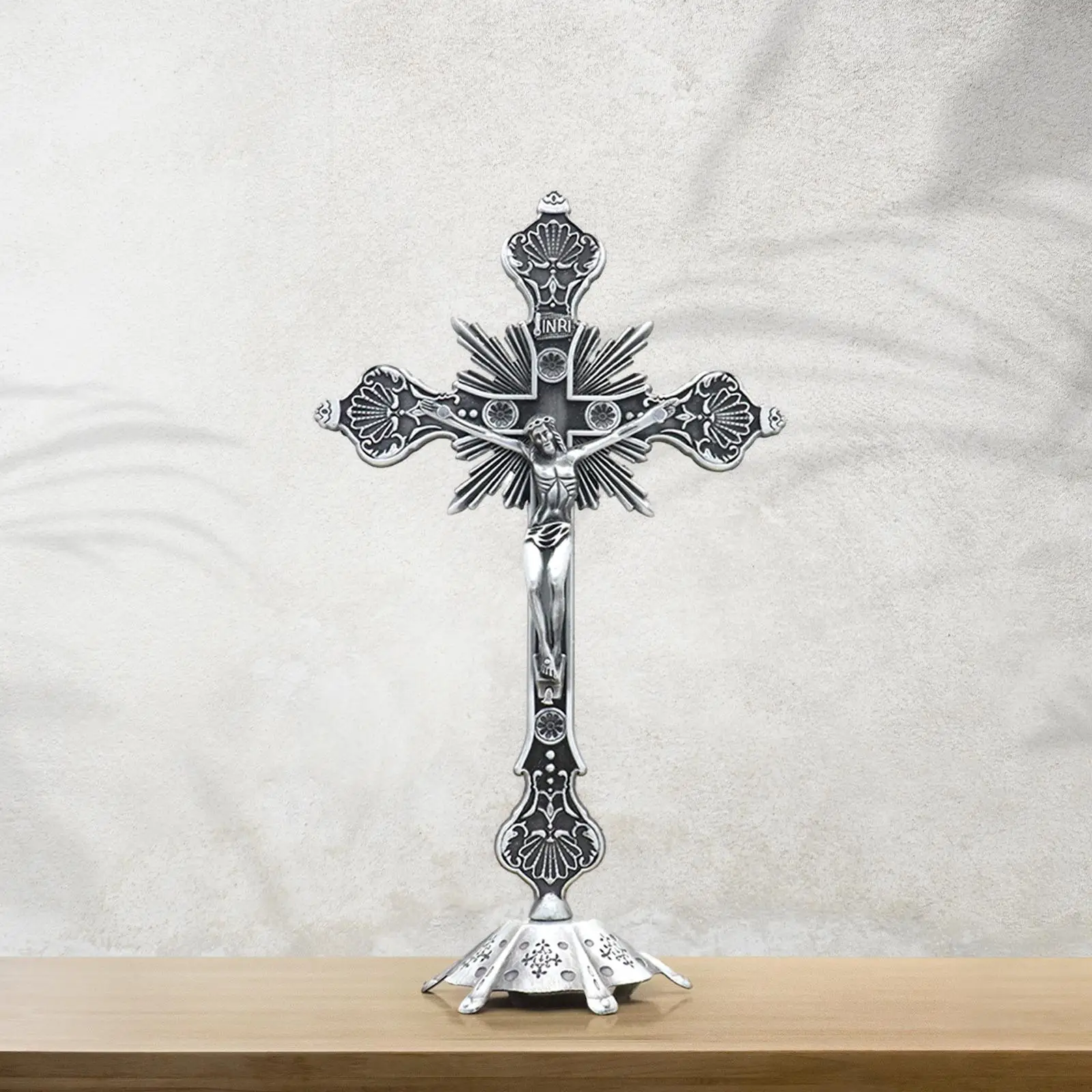 Jesus Crucifix Crucifix with Stand for Altar Christian Decoration Home