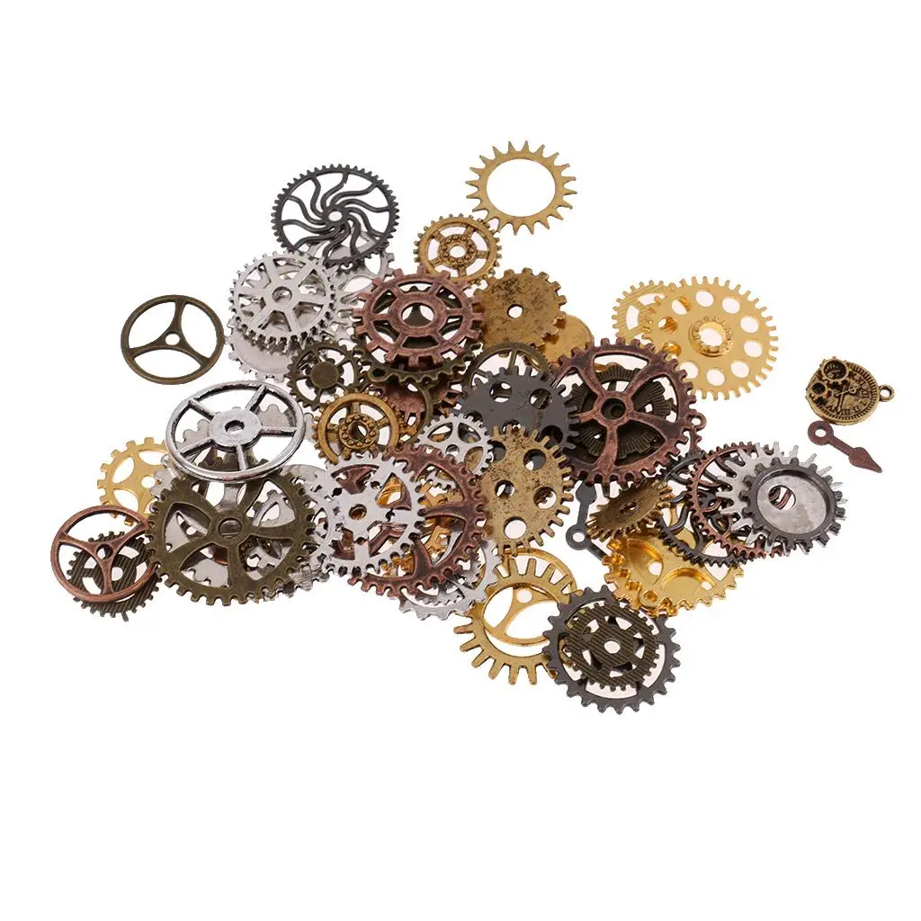 100g Mixed Bronze Watch Parts Steampunk Gears DIY Jewellery Making Craft