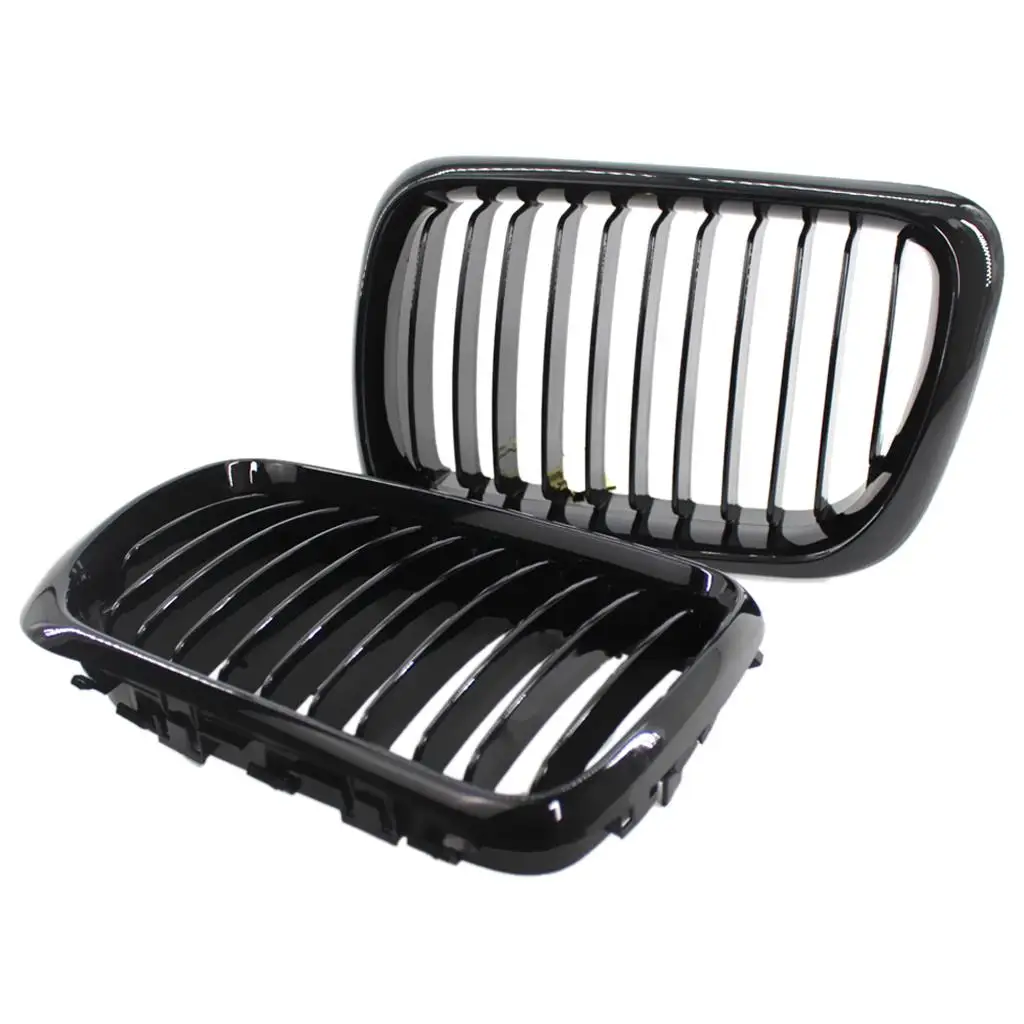 Pair Gloss Black Front Kidney Grilles Grill For  E36 1997-1999 3-Series