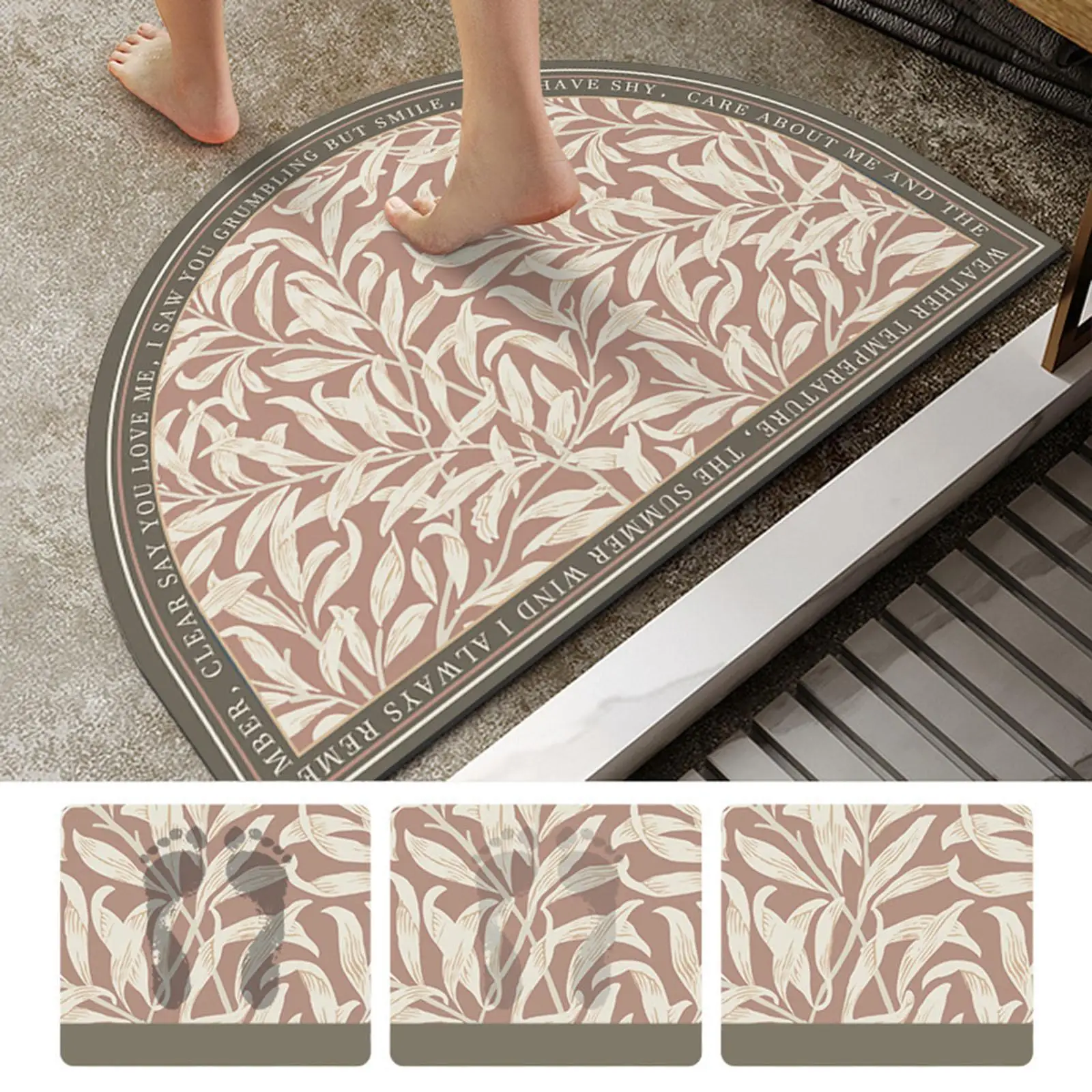 Broque Print Bth Mt Toilet Covers Quick Drying Doormt Kitchen Rug Dirt Resistnt Non Slip Bthroom Rug for Toilet Household