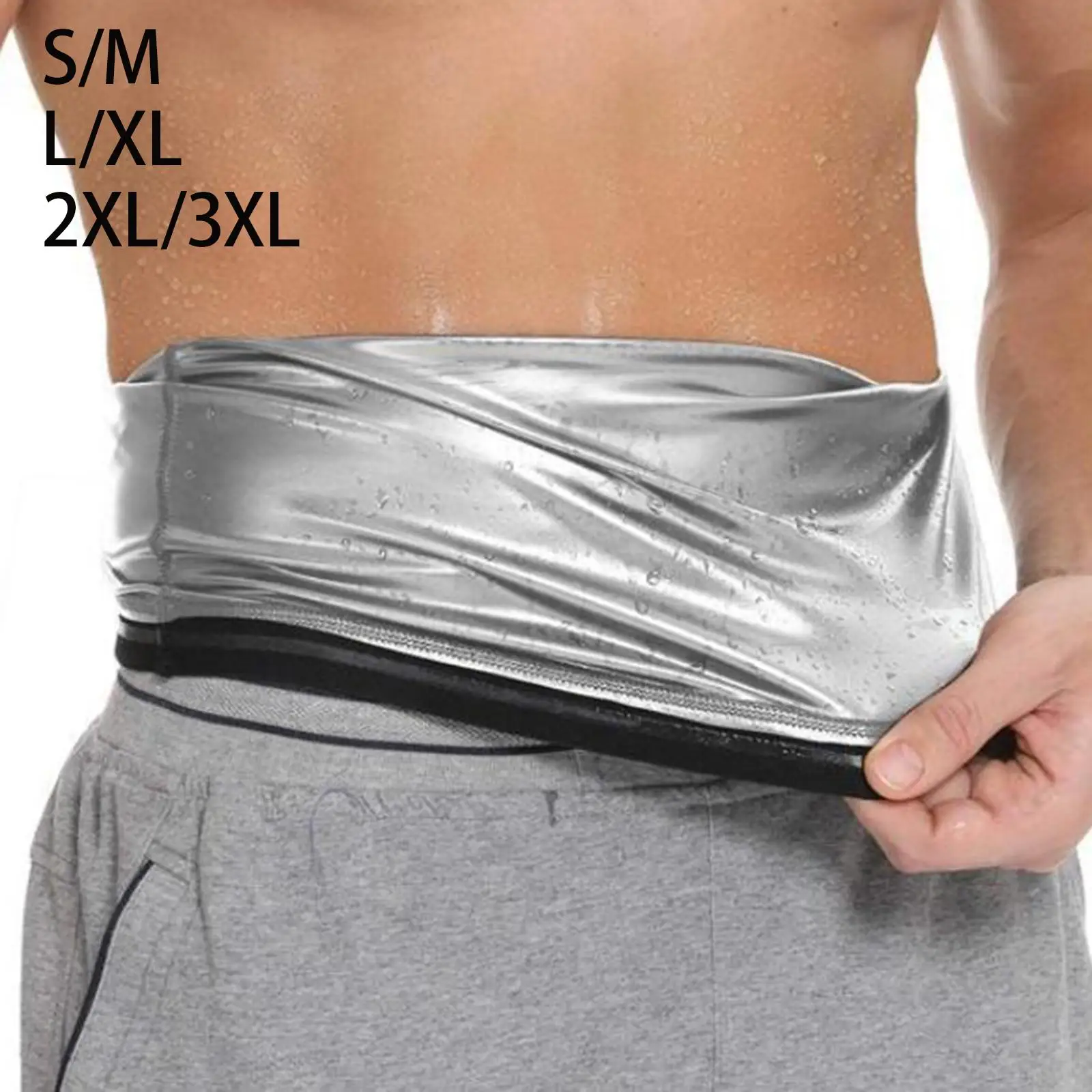 Sweat Waist Trimmer Women Men Body Shaper Abdominal Trainer Wrap Waist Sauna Vest for Workout Indoor Outdoor Yoga Weight Lifting