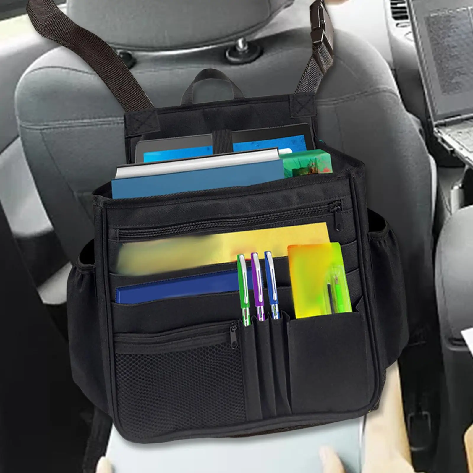 Car Backseat Organizer Durable Oxford Cloth Protector for Books Bottle