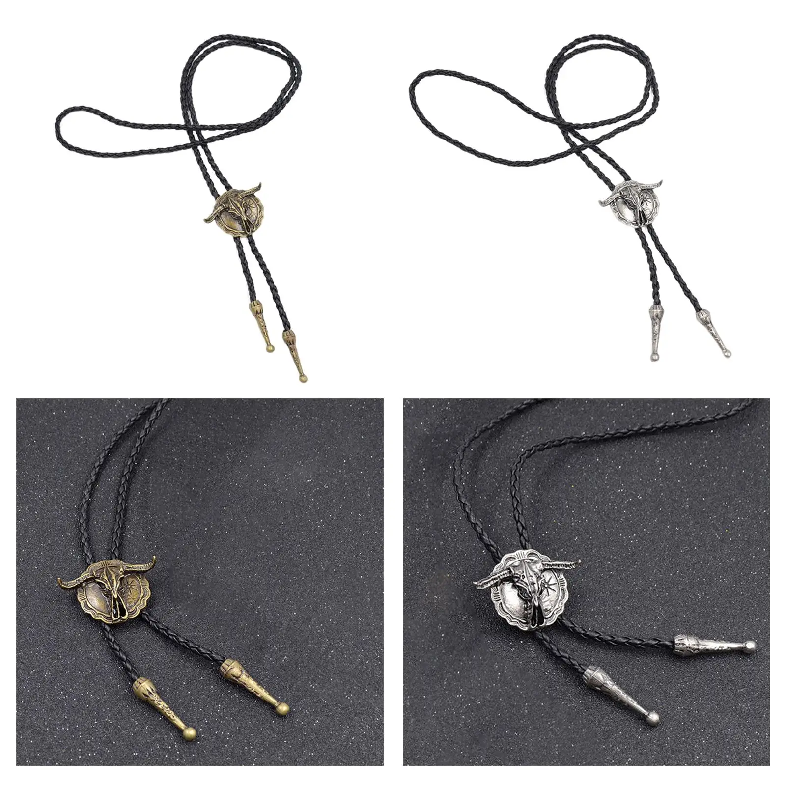 Bolo Tie Western Cowboy Pendant Necktie for Women Men Fashionable Rope Length 100cm