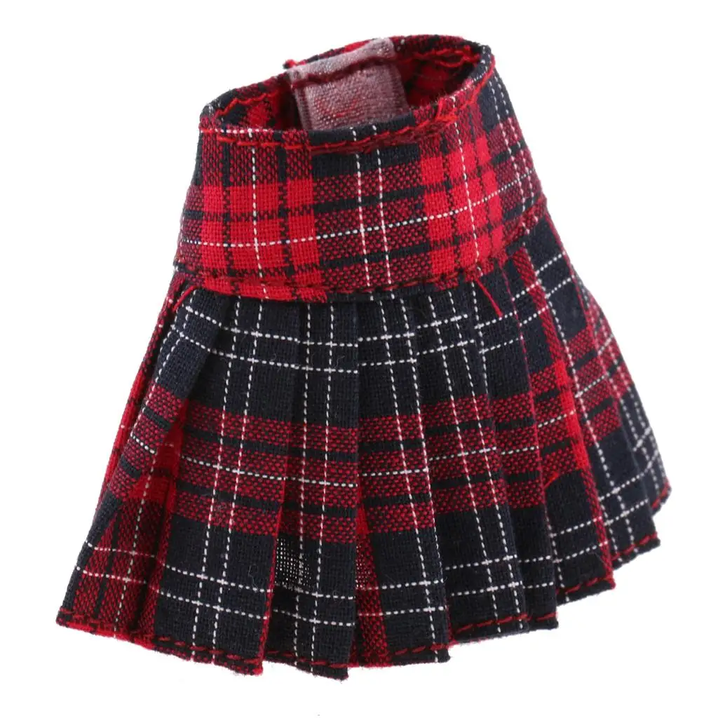1/6 Multi Classic School Style Plaid Pleated Skirt Dress Outfit Casual/Party Clothes for 12` Blythe  Dolls Clothes