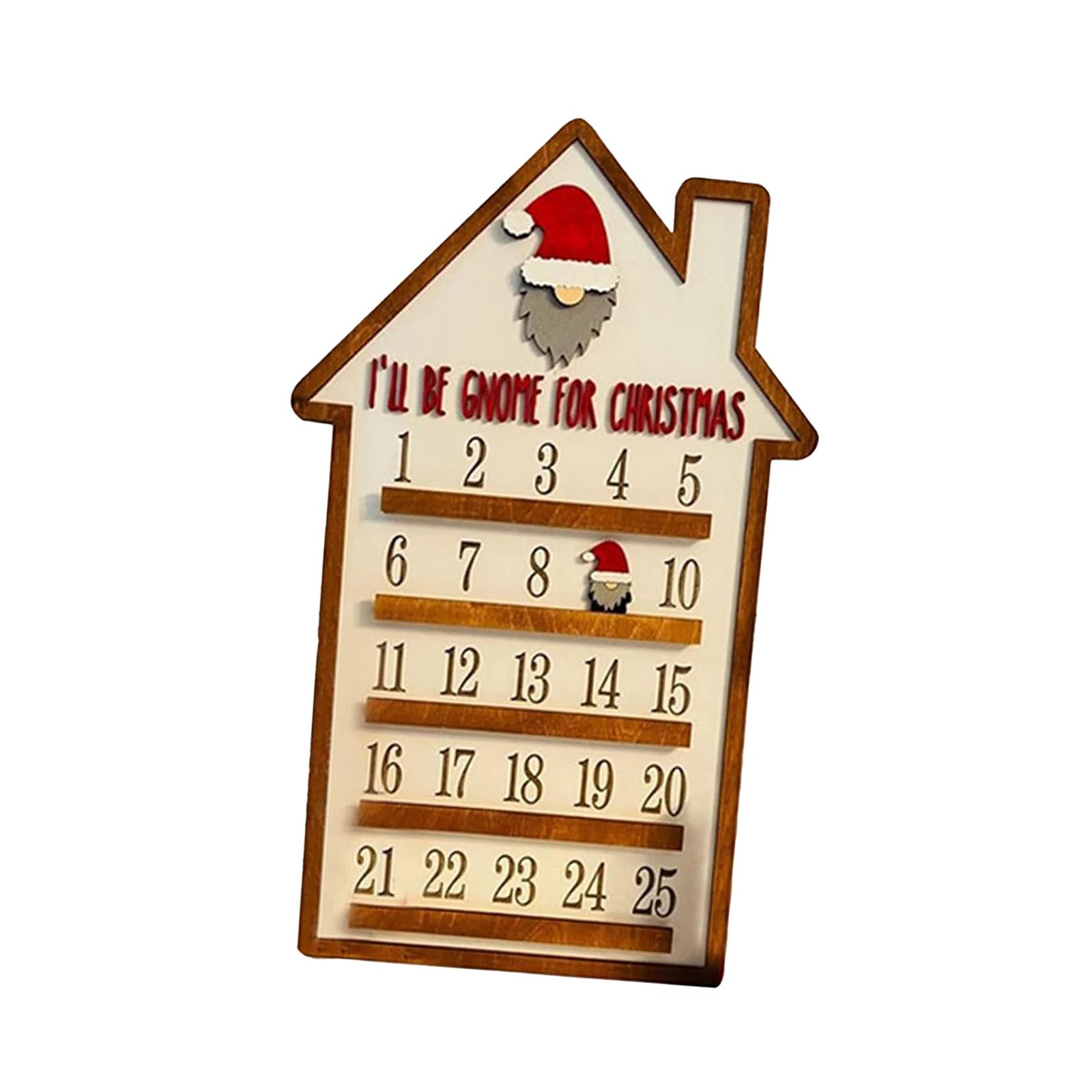 Christmas Advent Calendars Countdown 25 Days Wooden Crafts Holiday Decoration for Office Holiday Home Living Room Holdiday Gifts