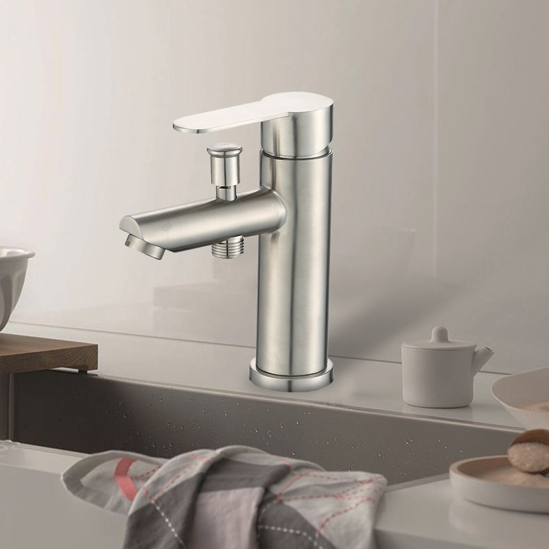 Title 7, Bathroom Basin Faucet Stainless Steel Single Ha...