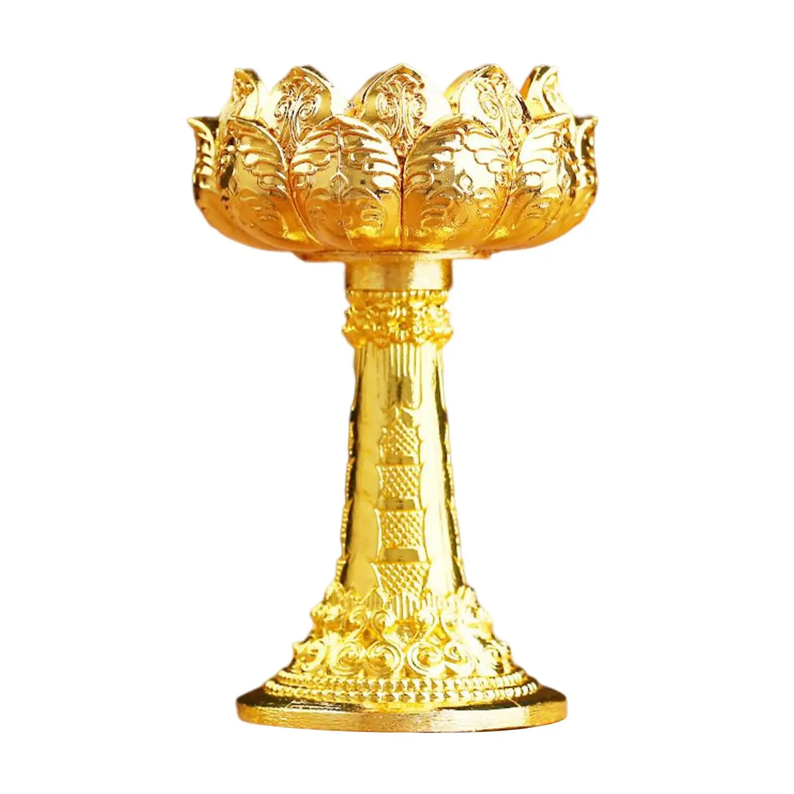 Lotus Ghee Lamp Holder Candle Holder Buddhist Supplies Meditation Tibetan Butter Lamp Holder for Table Centerpiece Decor Gift