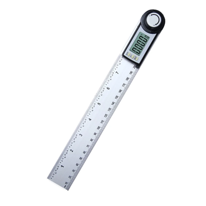200mm Stainless Steel Electronic Angel Finder Ruler Measuring Tool with Zeroing and Locking Function SHAHE Digital Protractor Ruler 5424-200 