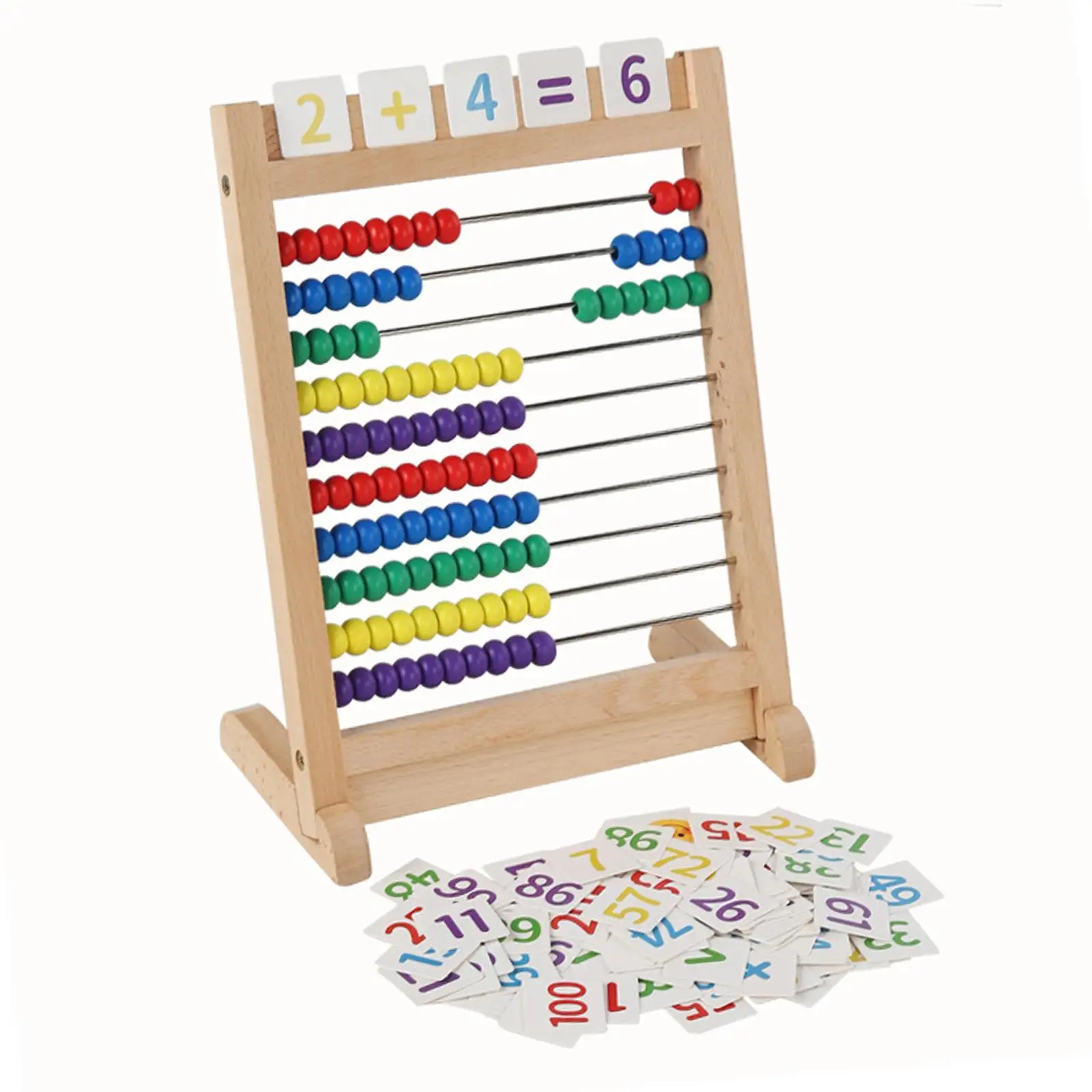 Colorful Wooden Abacus Math Manipulatives for Kids Kindergarten Children