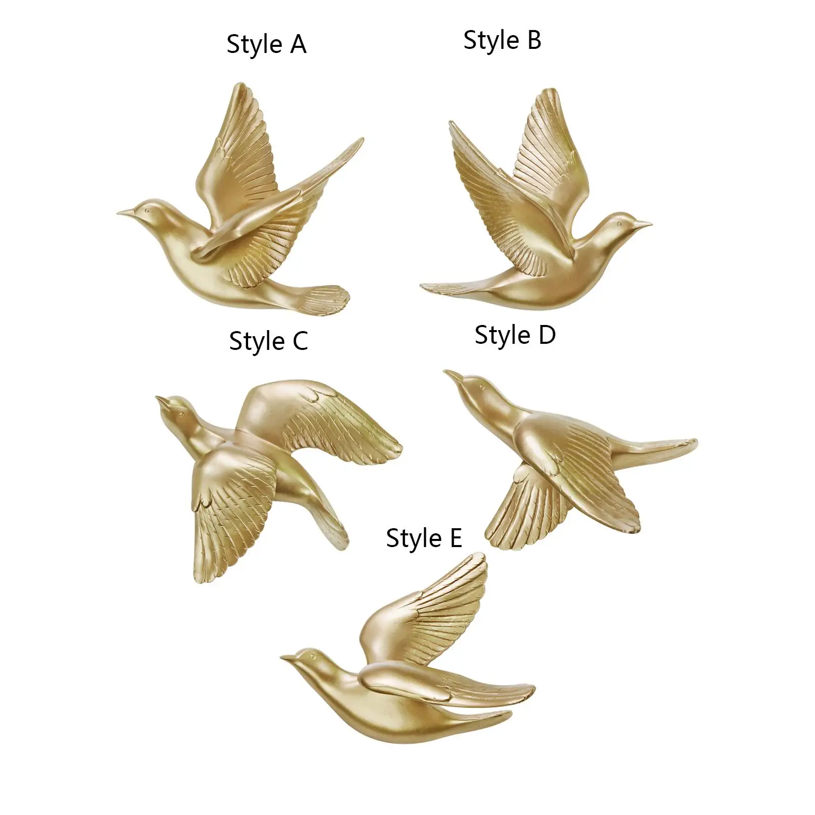 Sparrows Swallows Wall Sculptures DIY 3D Lifelike Durable Birds Swallows Wall Mounted Decor for Dining Room Decoration Ornament