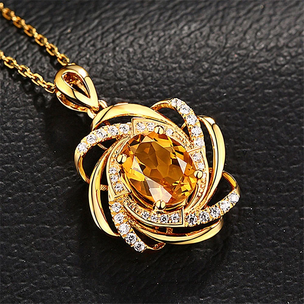 Delysia King Citrine Jewelry Pendant Necklace Ladies