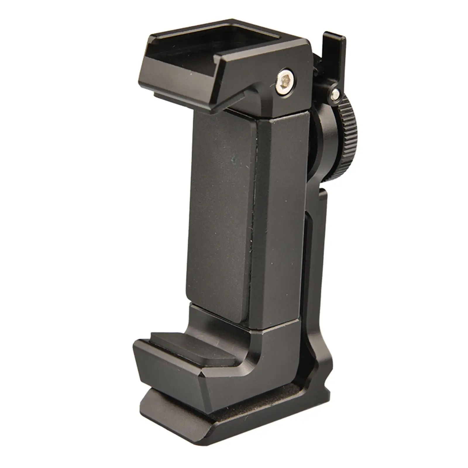 Phone Clip Holder Mount Tripod with Cold Shoe Clamp Selfie Stick Adjustable Adapter for Video Vlogging Cell Phone Live Streaming