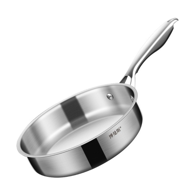 13/17CM Stainless Steel Steak Egg Fry Pan Suit For Induction