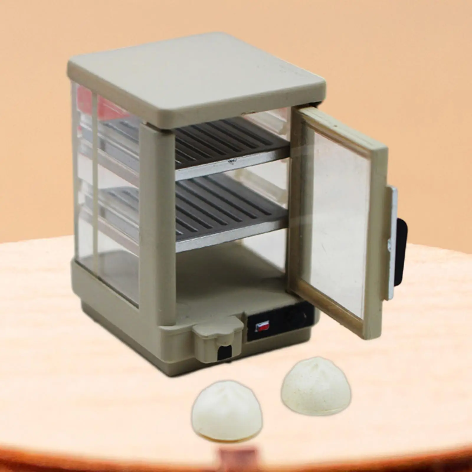 Dollhouse Food Cabinet, 1/6 1/12 Life Scenes Model Toy Miniature Breakfast Cabinet Furniture for Micro Landscape Decor