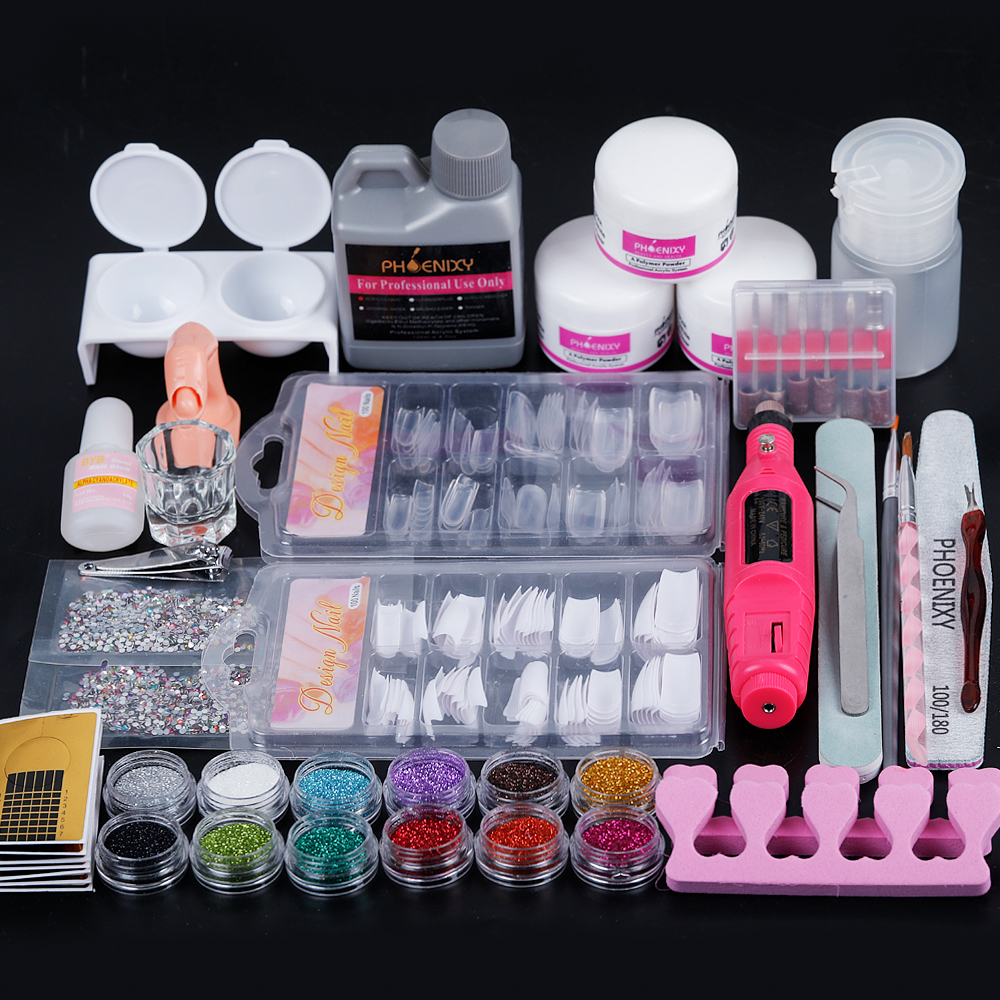 Best of Acrylic Nail Kit Professional Set Powder Glitter Nail Extension Set Full Manicure Set Nail Art Liquid Nail Decorations Tools Kit Reviews & Tips