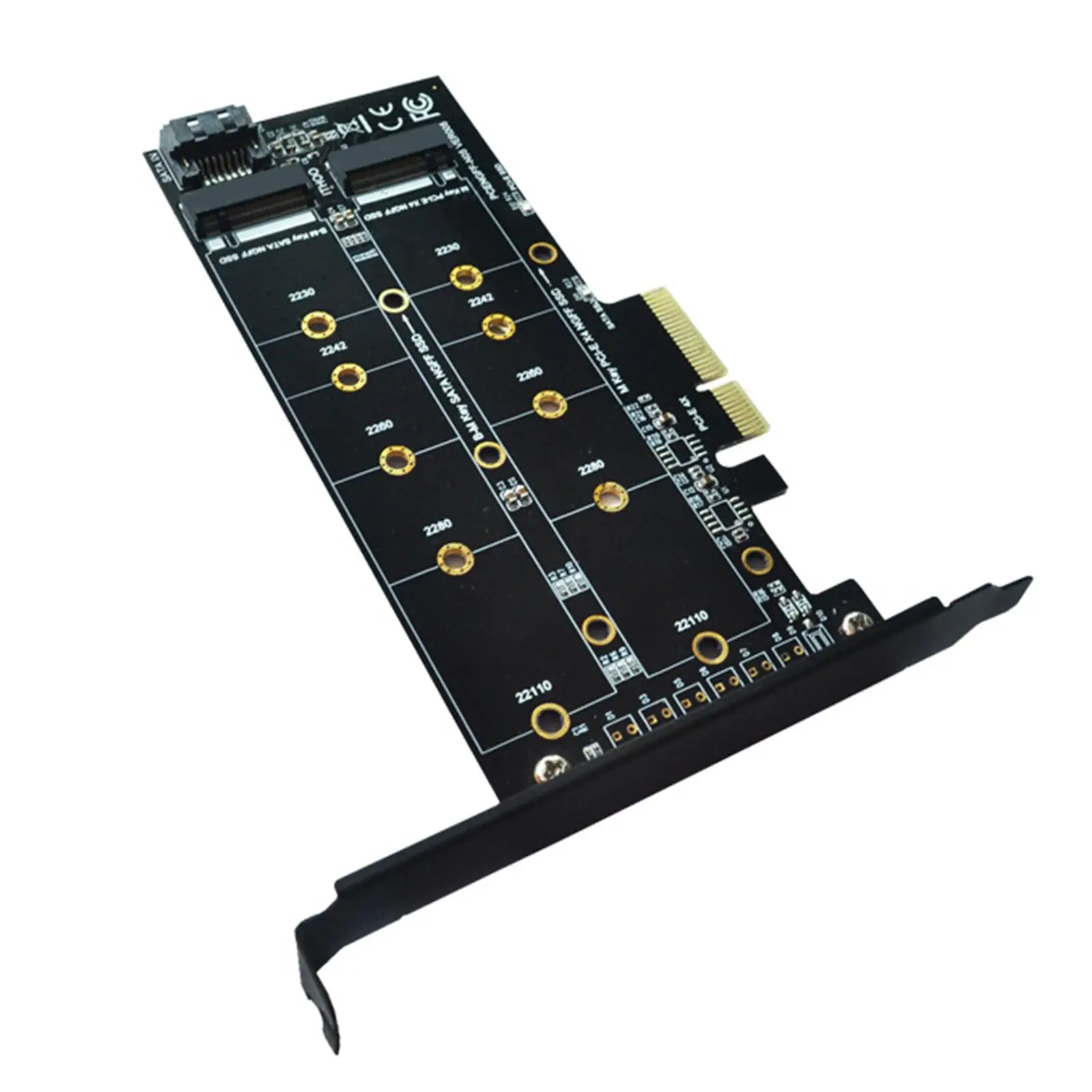 Dual M.2 PCIe Adapter Card Direct Replaces Easy Installation PCI E Riser Card B Key M Key Expansion Dual Interface M.2 to SATA