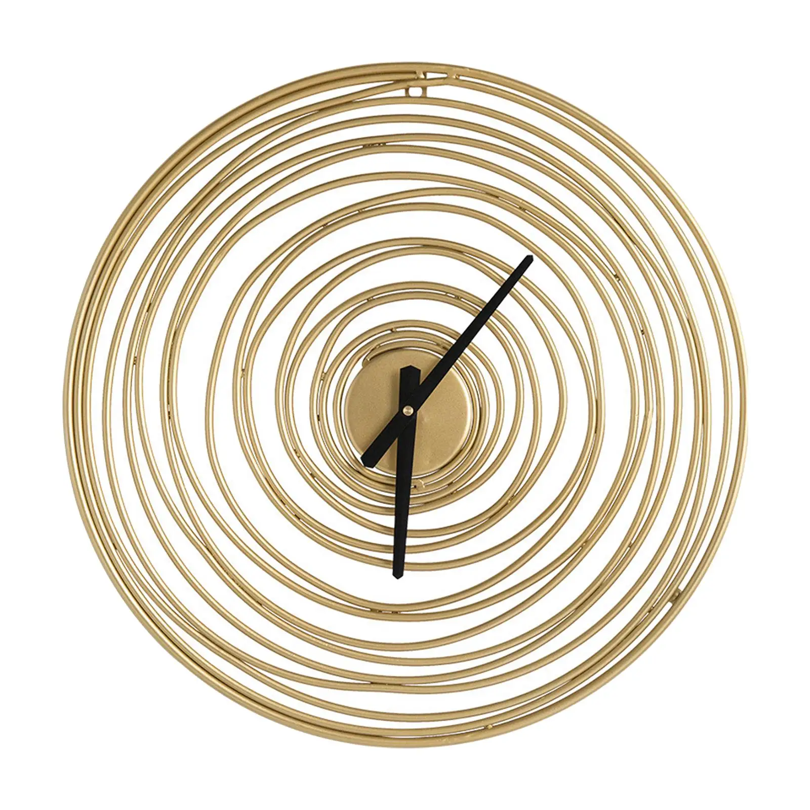 Metal Wall Clock Decorative Non Ticking Office Wood Grain Fashion