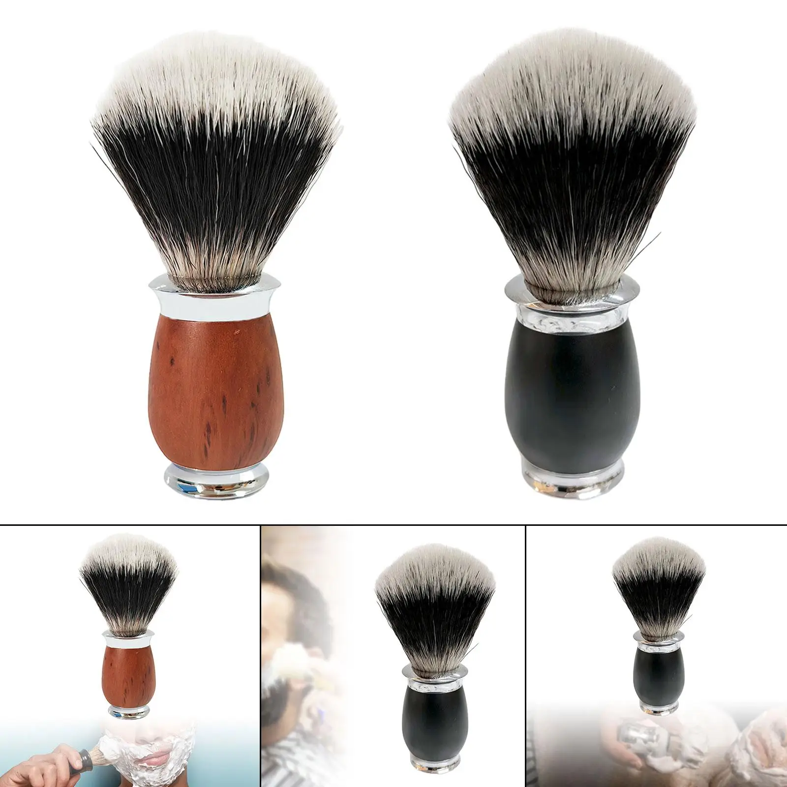Men Shaving Brush Rich Lather Ergonomic Travel Christmas Gifts Shave Accessory Face Cleaning Hand Crafted for Dad Boyfriend