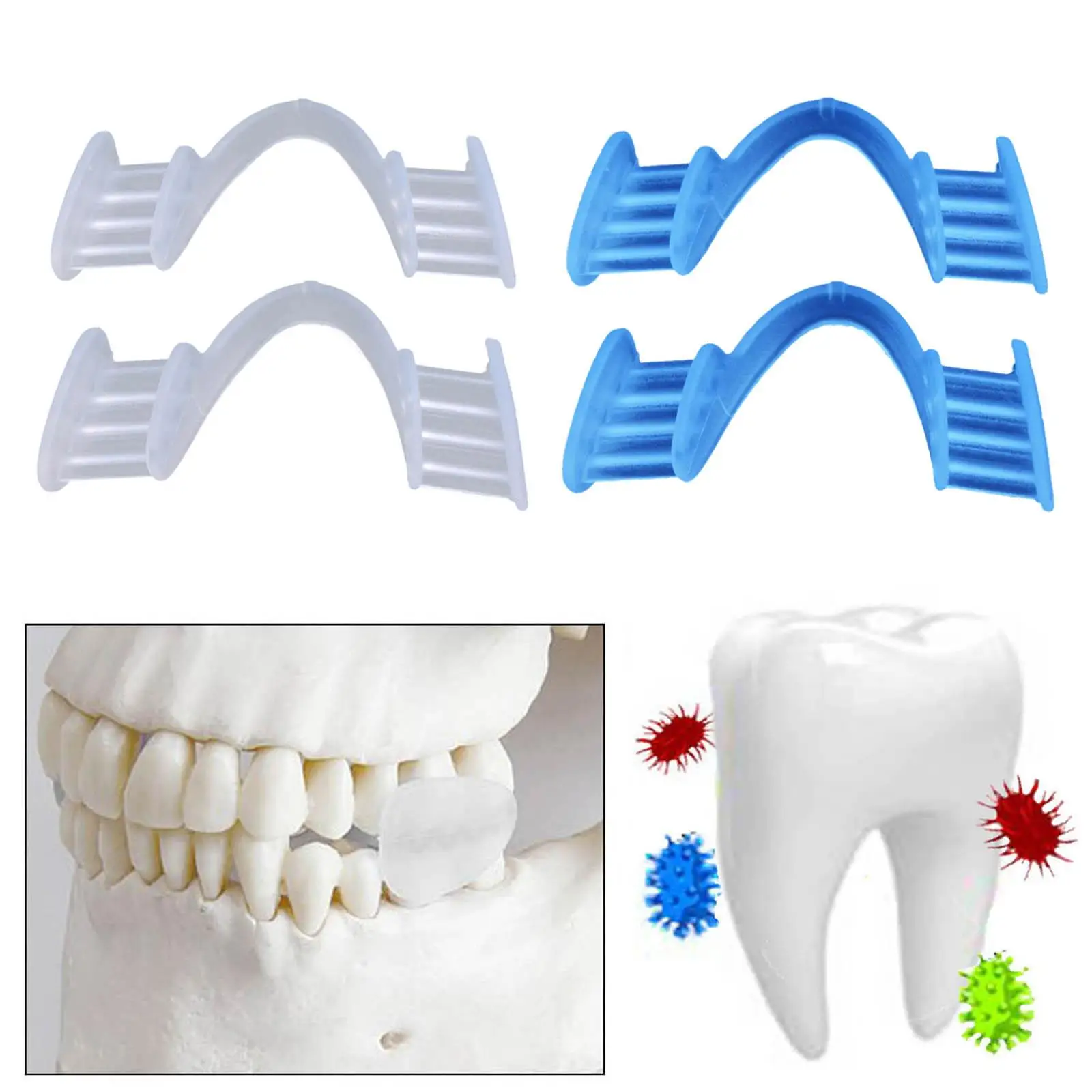 2Pcs Night Mouth Guard Easy to Clean Sleep Tooth Guard for Teeth Grinding Teeth Clenching
