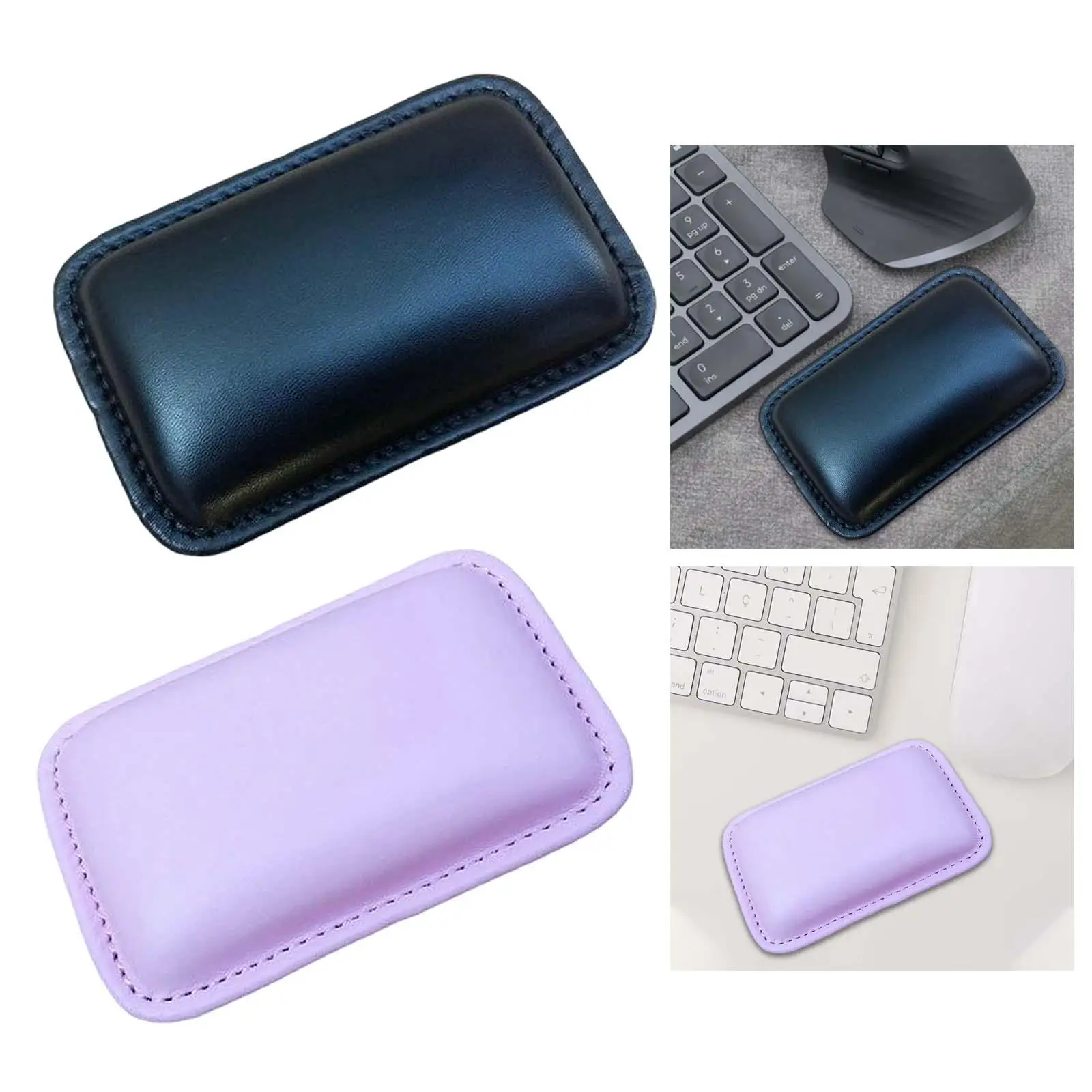 PU Leather Mouse Wrist Rest Waterproof Non Slip Base Wrist Pain Ease Reduce Wrist Fatigue Pain Hand Rest Cushion for Computer