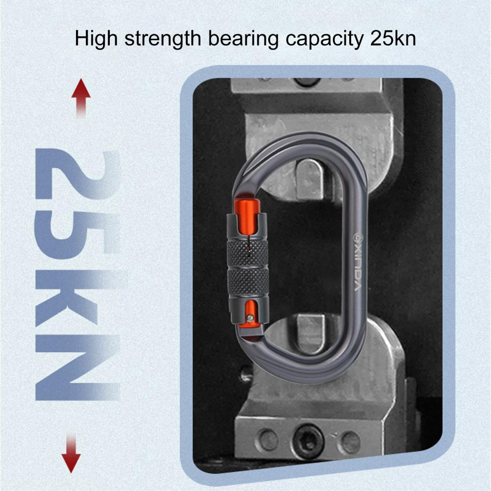 Description Picture 3 of itemClimbing Carabiner Anti-oxidation Wear Resistant Accessory O-Shape D-Shape Screw Climbing Lock for Mountaineering