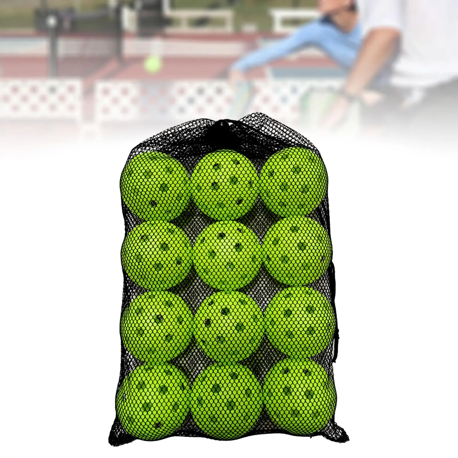 12 Pieces Pickleball Balls Accs 74mm Pickle Balls Practice Hollow Ball Competition Ball Training Pickleball for Indoor Outdoor