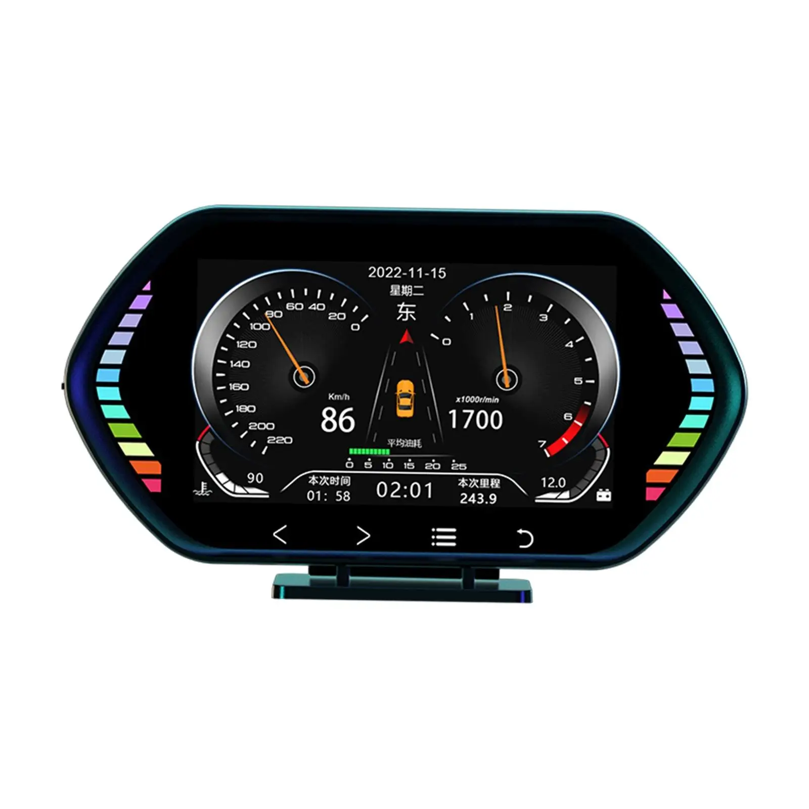 OBD2 Gauge Display 4.5inch OBD LCD Display OBD+GPS Smart Gauge for Cars