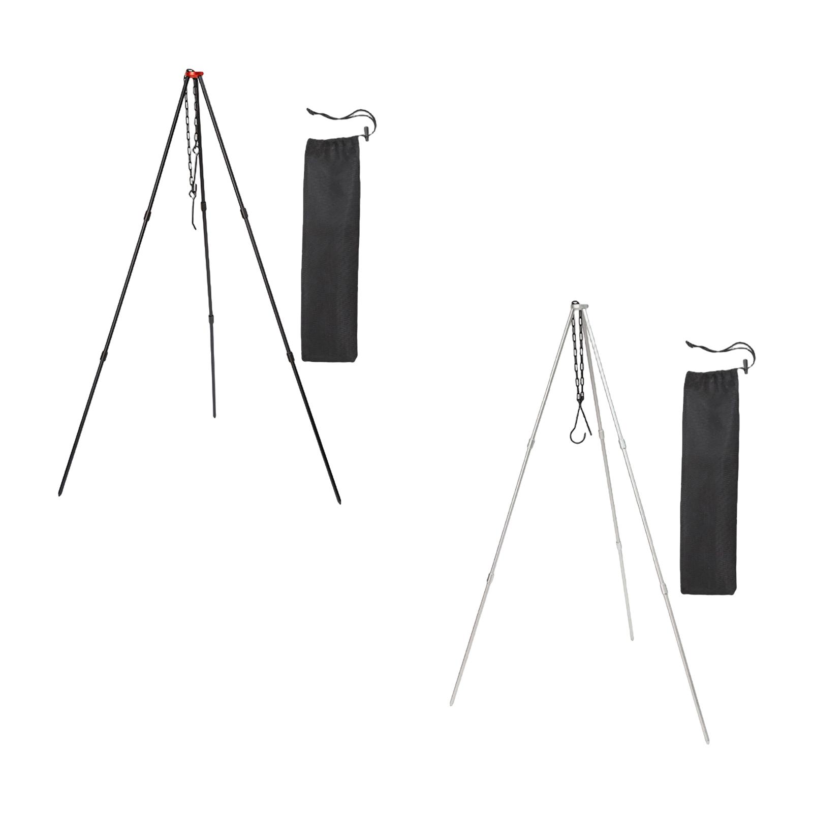 Camping Picnic Cooking Tripod Hanging Pot Outdoor Durable Portable Campfire Pot Fire Grill Hanging Tripod
