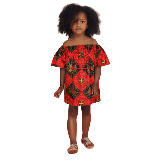 Robe Africaine Enfant Dashiki - Jupe Pailletée - Sans Manches - Taille 12 Mois à 6 Ans