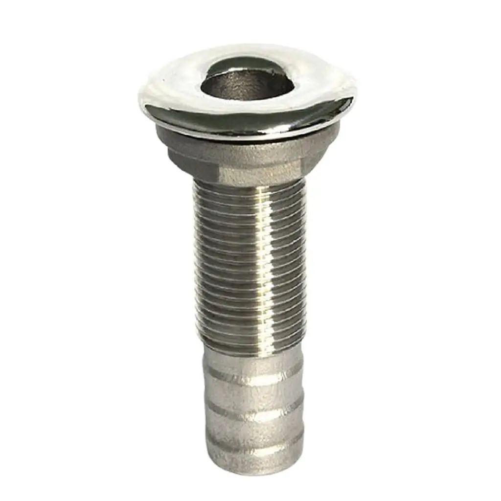 316 Stainless Steel Straight Thru-Hulls Fitting, for Hose, Polished 3/4