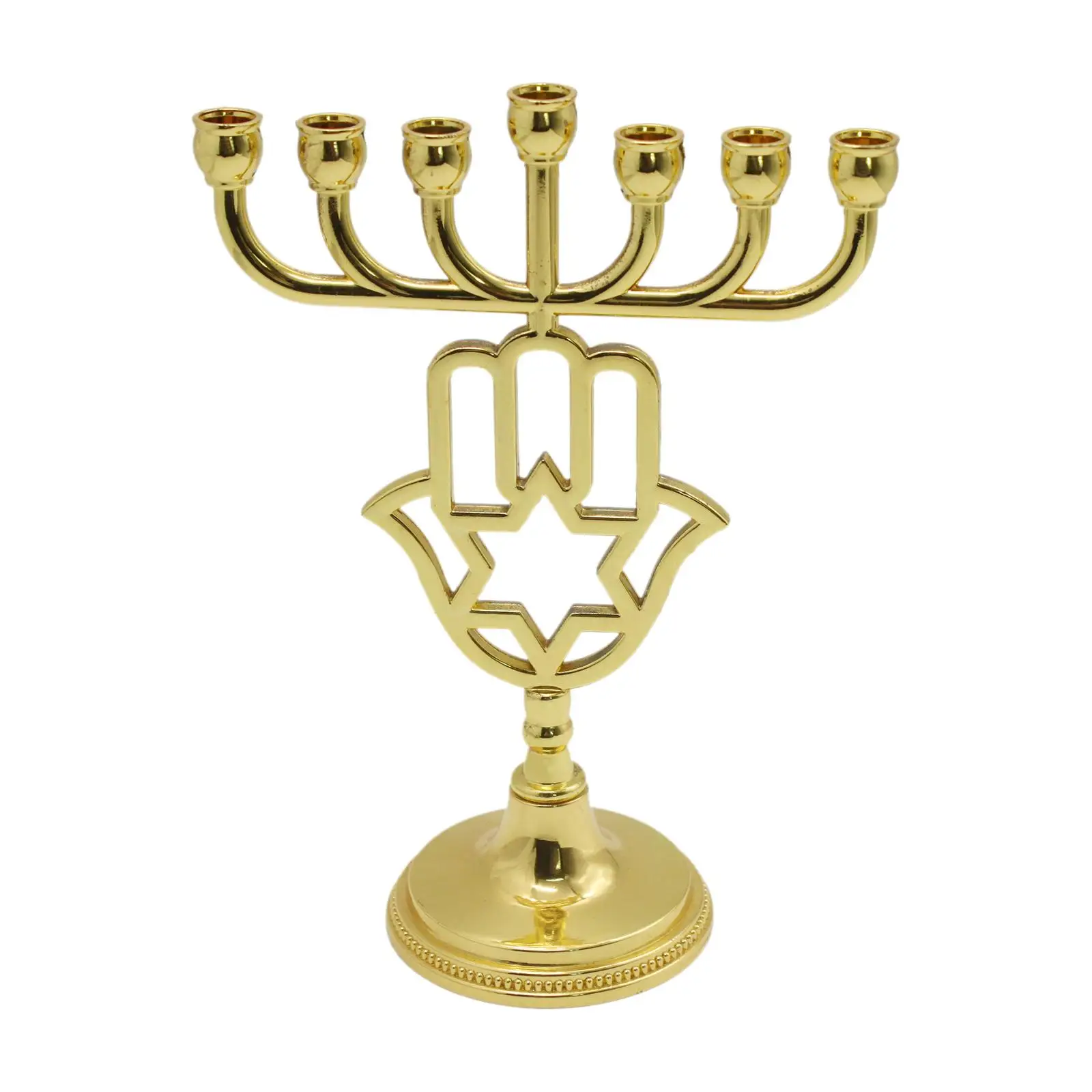 Hanukkah Menorah Ornament Classic Dining 7 Branches Candle Holder for New Year Festival Living Room Banquet Decor