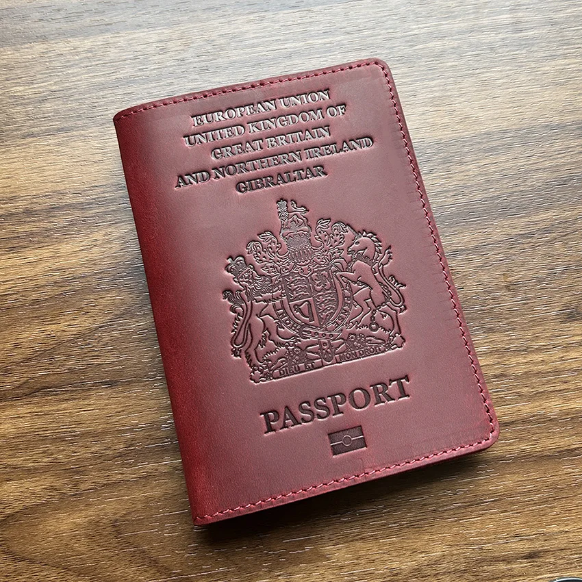regeling plastic knoflook British Leather Case Card Holder Passport | Passport Cover Genuine Leather  - Genuine - Aliexpress