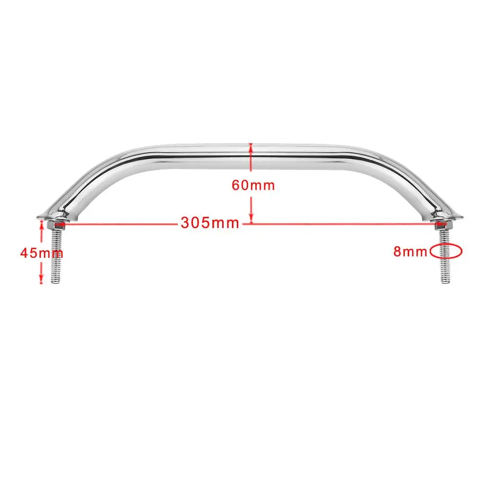 305mm Grab Rail Bar Handle Polished Stainless Steel Handrail for Marine Boat