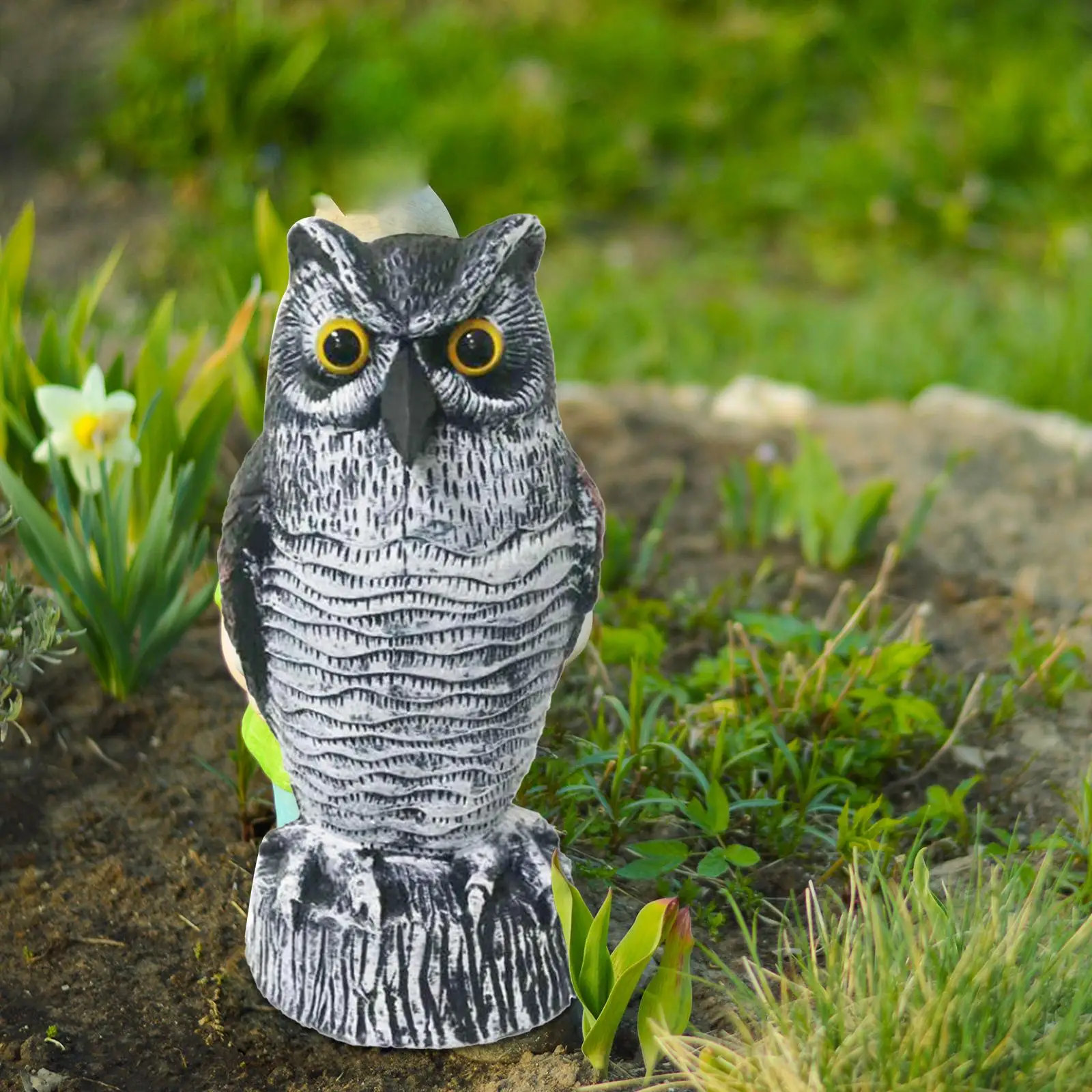 Bird Fake Owl Decoy Sculpture, Realistic Owl Garden Statue Decoration,