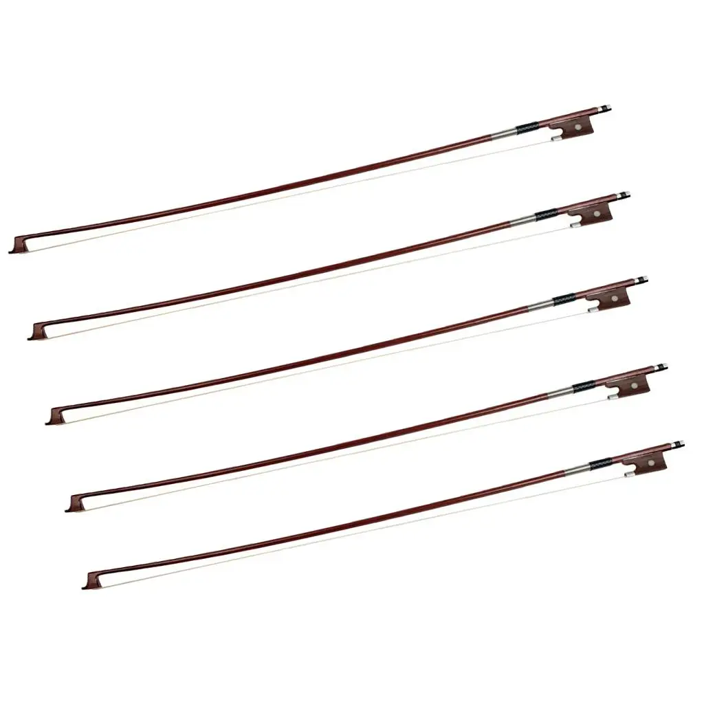 Pack of 5 Wood 1/8 Size Violin Bows 52cm Musical Instrument Accessory
