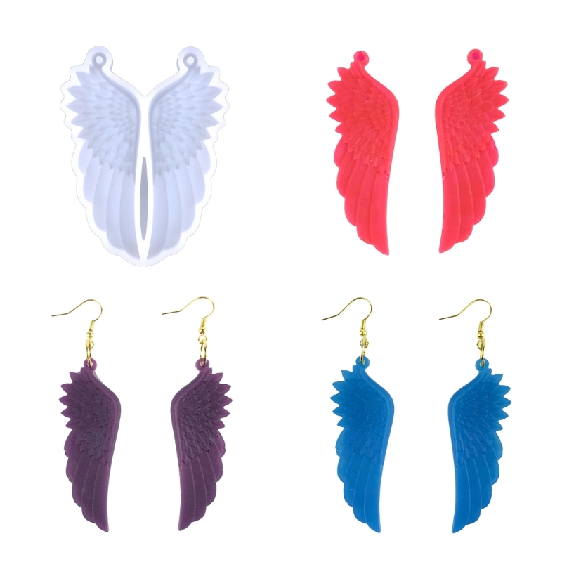Earrings Mold Dangle Pendant Decorations Angel Wing Mirror Silicone Mold