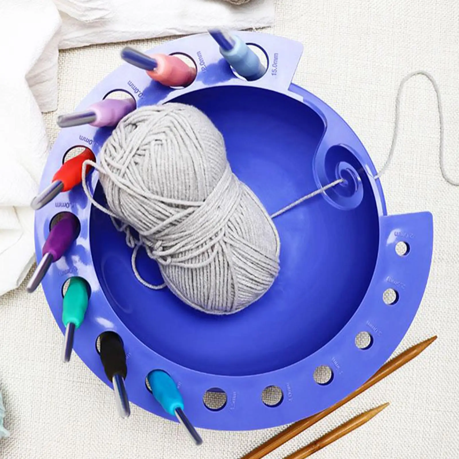 Yarn Bowl Holder Durable Handmade Crocheters Round Knitting Wool Storage Basket Round for Knitter Mother`S Day Crocheting Sewing
