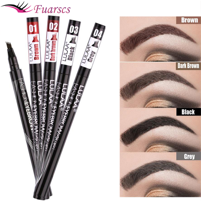 Best of Liquid Eyebrow Pen 4 Points Eyebrow Pen Waterproof Fork Tip Eyebrow Tattoo Pencil Long Lasting Fine Sketch Liquid Brow Pencil Reviews & Tips